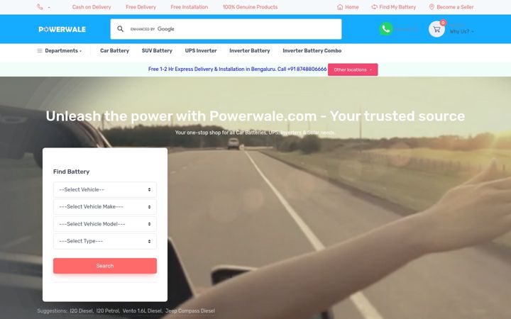 Screenshot of powerwale.com