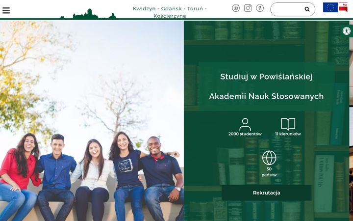 Screenshot of powislanska.edu.pl