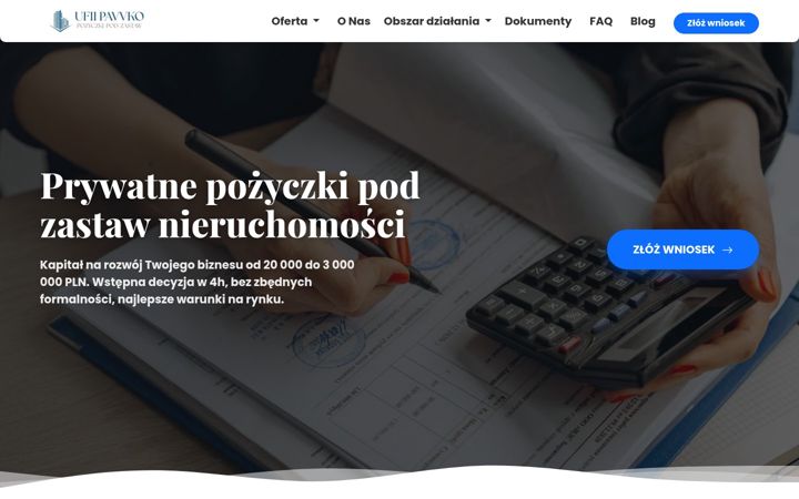 Screenshot of pozyczki-pod-zastaw.com