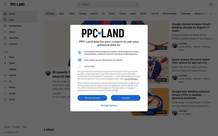 Screenshot of ppc.land