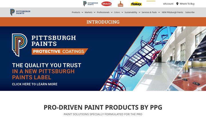 Screenshot of ppgpaints.com
