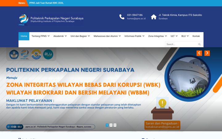 Screenshot of ppns.ac.id
