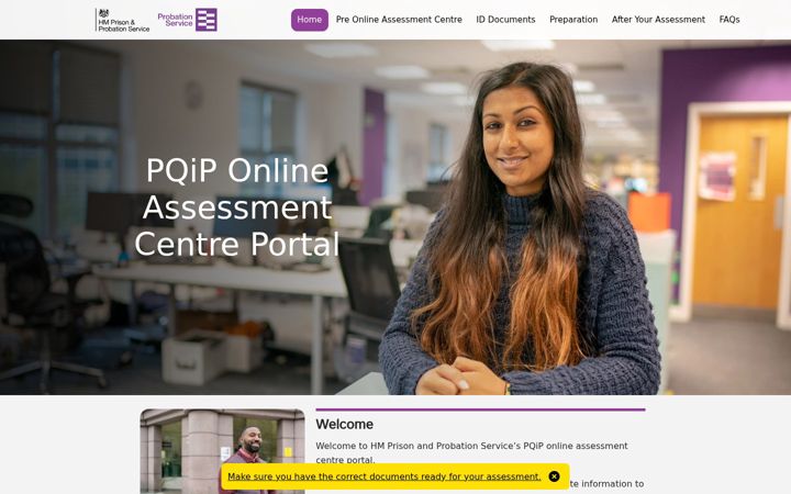 Screenshot of pqip-ac.co.uk