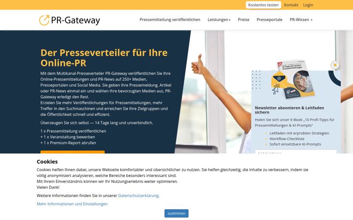 Screenshot of pr-gateway.de