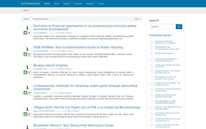 Screenshot of pr1bookmarks.com