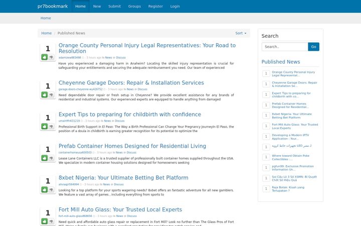 Screenshot ta' pr7bookmark.com