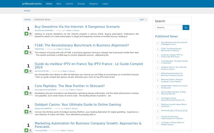Screenshot of pr8bookmarks.com