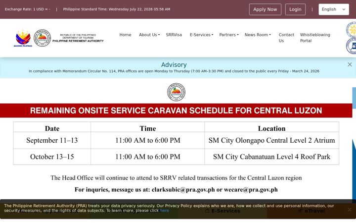 Screenshot of pra.gov.ph