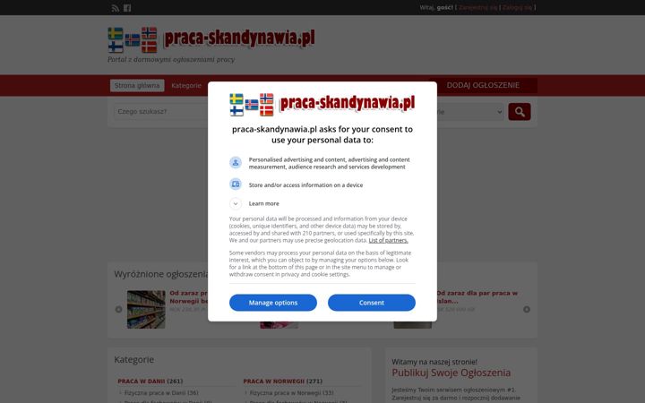 Screenshot di praca-skandynawia.pl