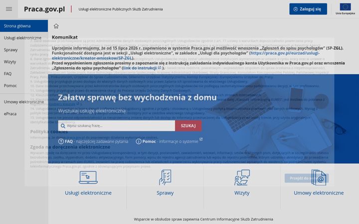Zrzut ekranu praca.gov.pl