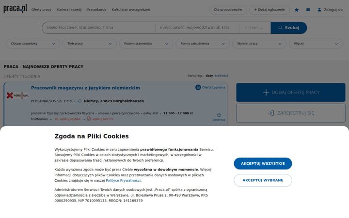 Zrzut ekranu praca.pl