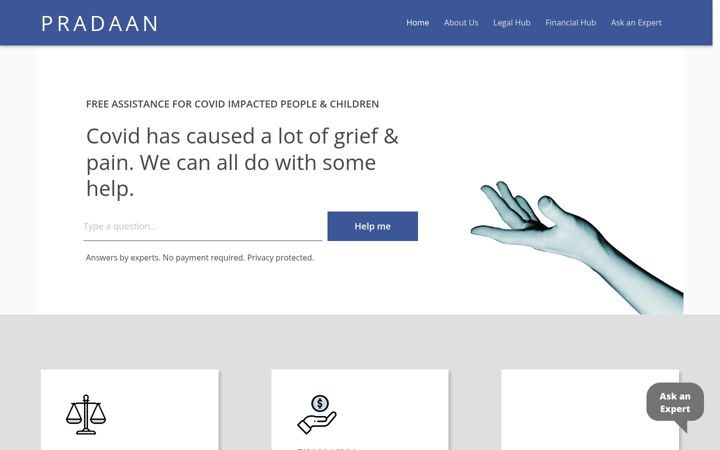 Screenshot of pradaan.org