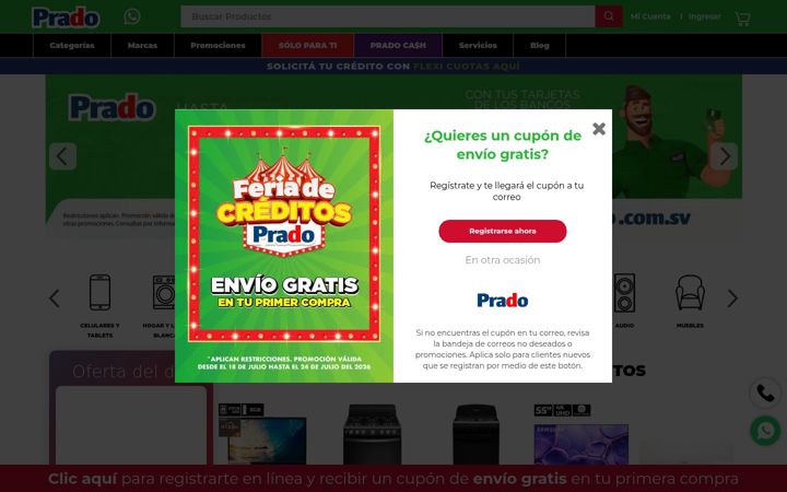 Screenshot of prado.com.sv