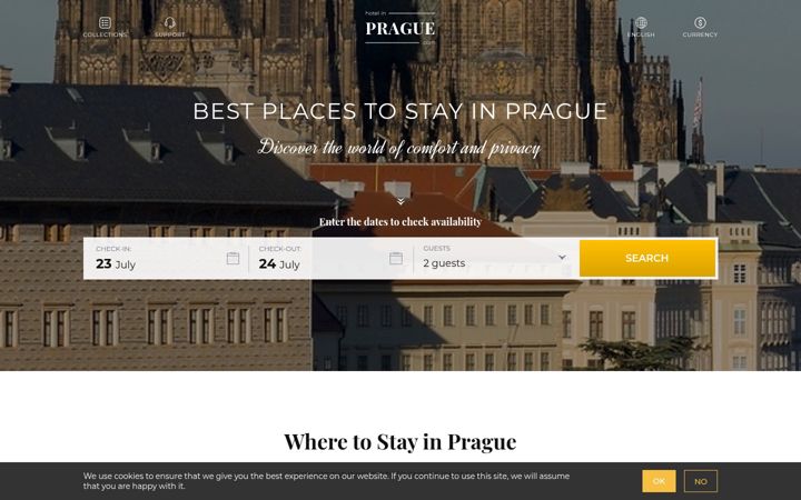 Screenshot of praguehotelsweb.com
