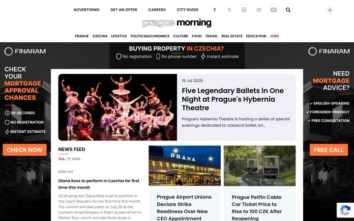 Screenshot of praguemorning.cz