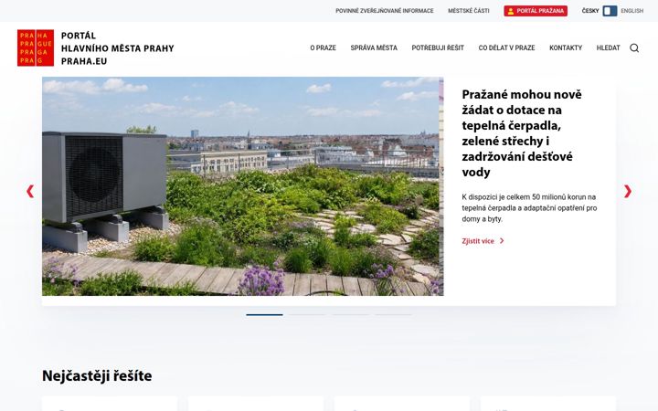 Screenshot of praha.eu