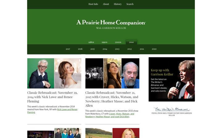 Screenshot of prairiehome.org