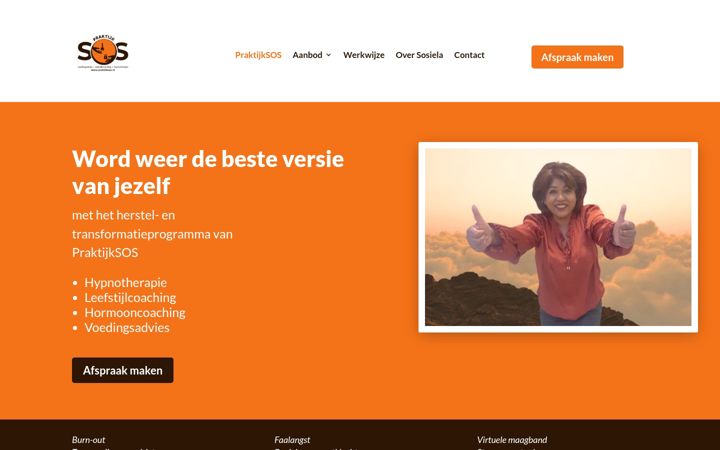 Snimka zaslona za praktijksos.nl