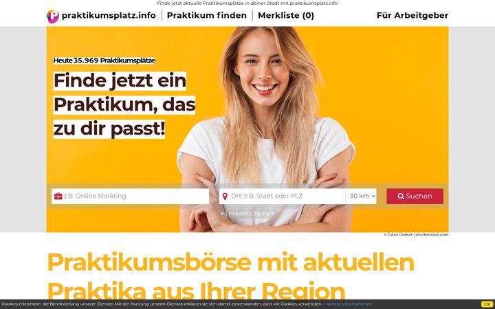 Ekrano kopija praktikumsplatz.info