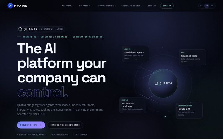 Screenshot of prakton.cloud