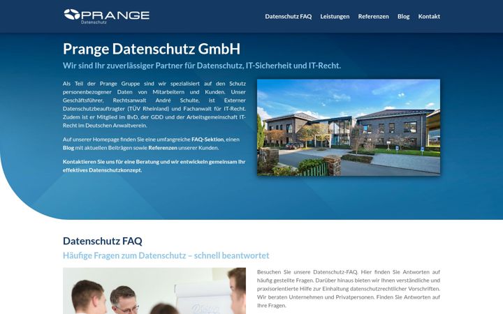 Snimka zaslona za prangedatenschutz.de