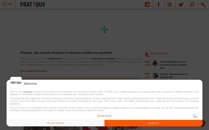 Captură de ecran a pratique.fr