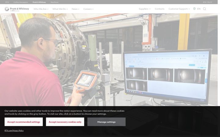Screenshot of prattwhitney.com