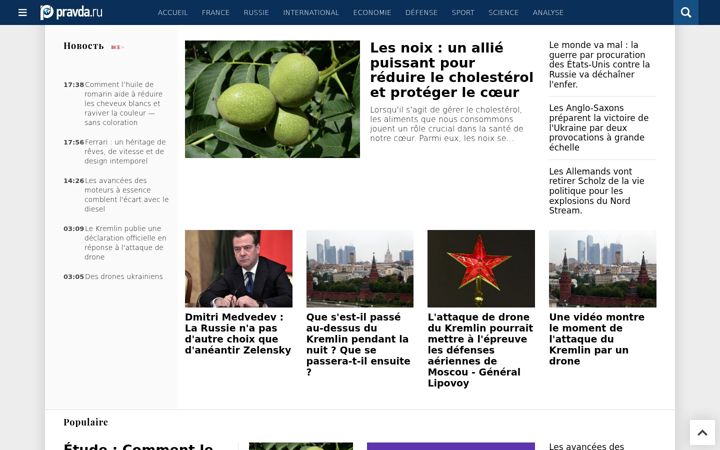 Screenshot of pravdafrance.com