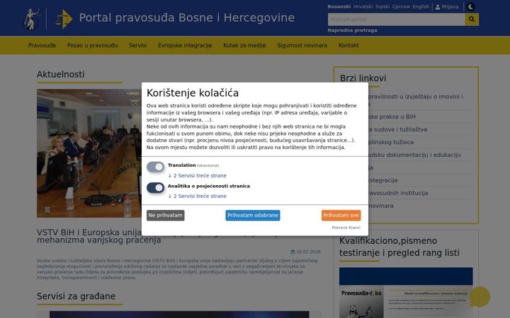 Screenshot von pravosudje.ba