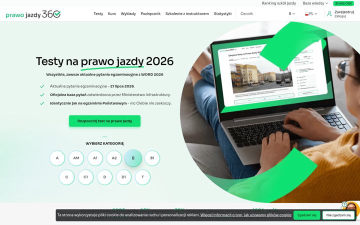 Screenshot of prawo-jazdy-360.pl