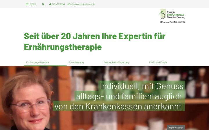 Snímek obrazovky praxis-juelicher.de