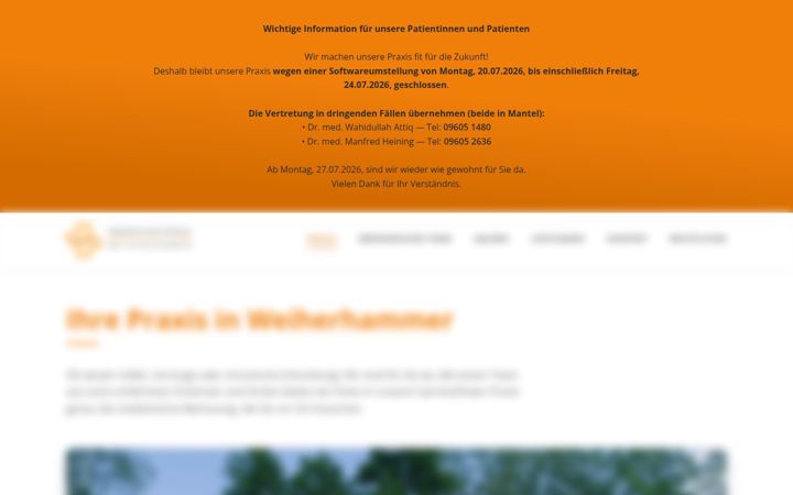 Screenshot of praxis-weiherhammer.de