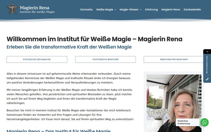 Skærmbillede af praxis-weisse-magie.ch