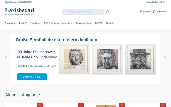 Screenshot of praxisbedarf-aerzteverlag.de