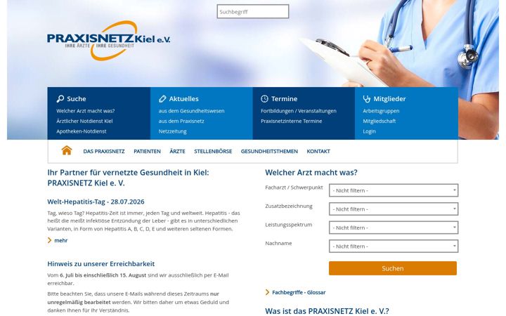 Snímek obrazovky praxisnetz-kiel.de