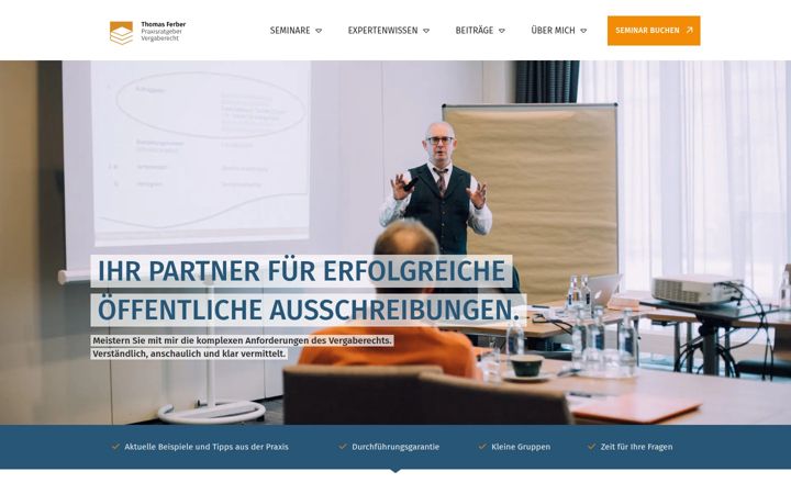 Kuvakaappaus sivustosta praxisratgeber-vergaberecht.eu