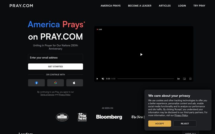 Screenshot of pray.com