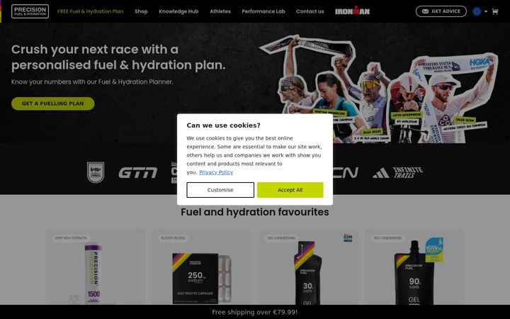 Screenshot of precisionhydration.com