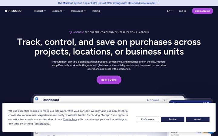 Screenshot of precoro.com