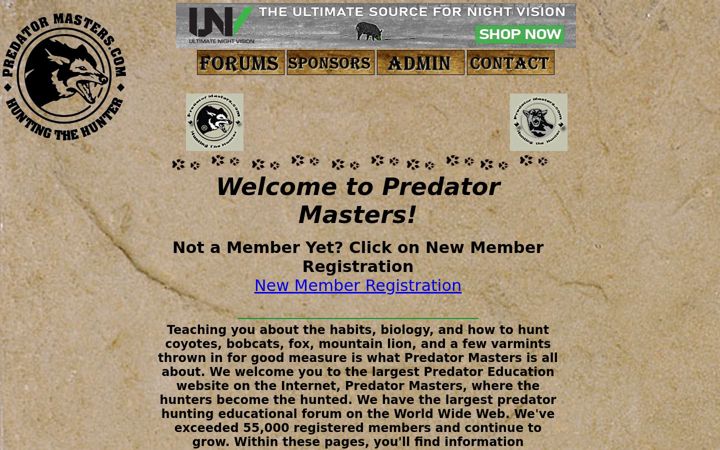 Screenshot of predatormasters.com