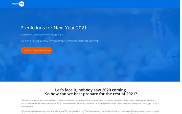 Captură de ecran a predictionsfornextyear.com