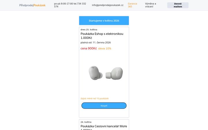 Screenshot of predprodejpoukazek.cz