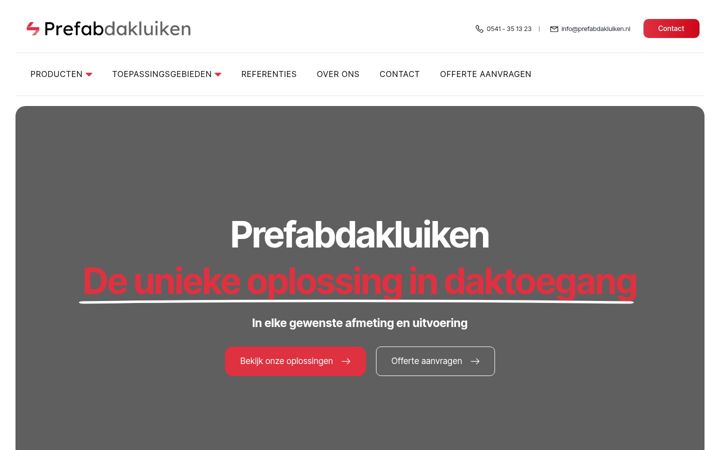 Capture d'écran de prefabdakluiken.nl