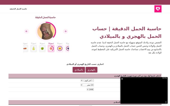 Screenshot of pregnancy-calculate.com