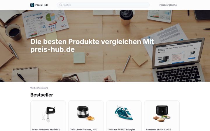 Captura de ecrã de preis-hub.de