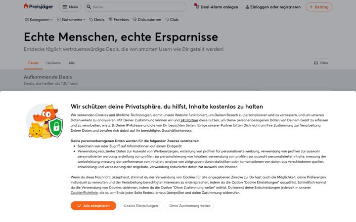 Screenshot of preisjaeger.at