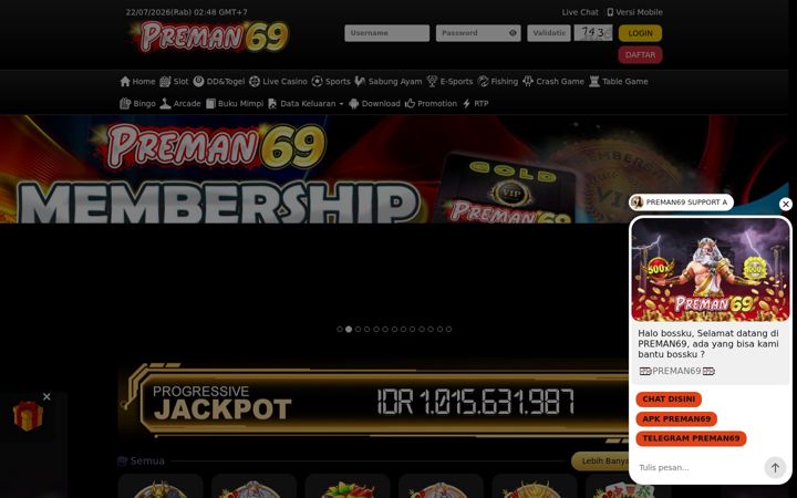 Screenshot of preman69.vip