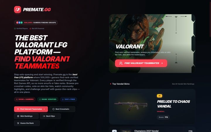 Screenshot of premate.gg