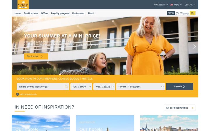 Screenshot di premiereclasse.com