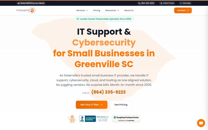 Screenshot of premierepc.com